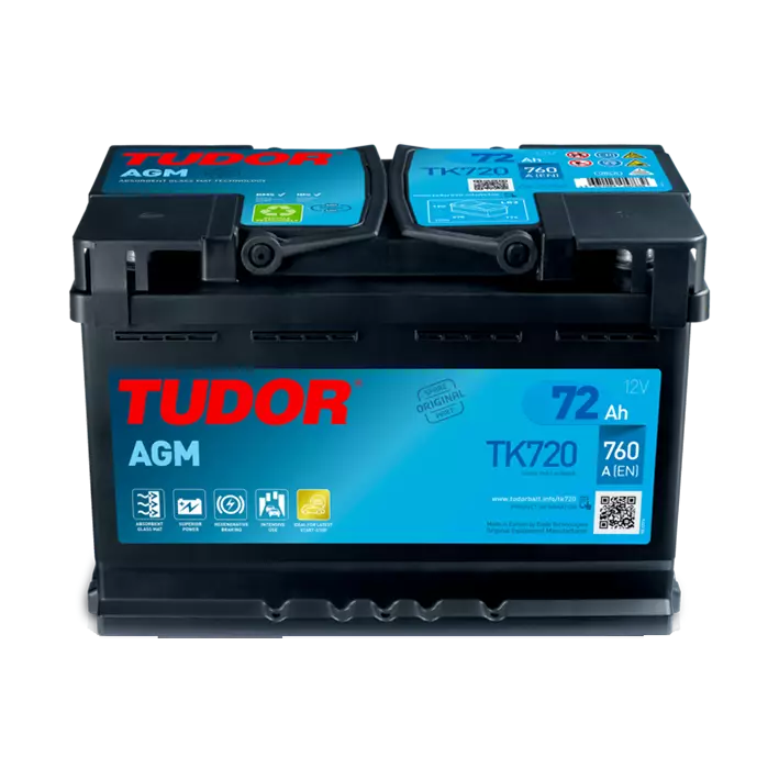 Startbatteri TK720 TUDOR 72Ah AGM - AGM batterier - 8020108618 - 1