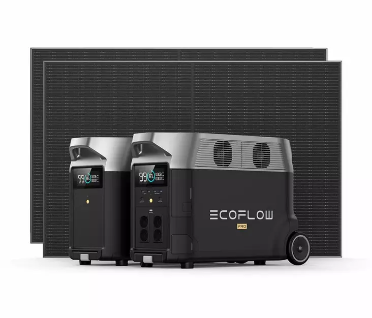 EcoFlow DELTA Pro + 2x 400W RSP + EB - Powerstation med solpaneler - 8020107608 - 1