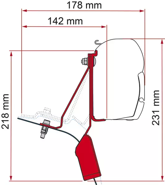 Fiamma markisadapter F45 Ford Custom Nugget 2015-2023 - Tältillbehör - 8020112488 - 1