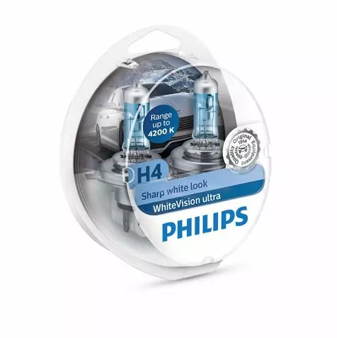 H4 halogen Lampor White Vision Ultra 4200K +60%, 60/ 55W, 12V - H4 Halogenlampor - 8020101228 - 1