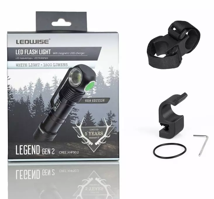 Ledwise Legend Gen2 Vit + Hjälmfästeset - Hjälmlampor och hjälmfäste - 8020107868 - 1