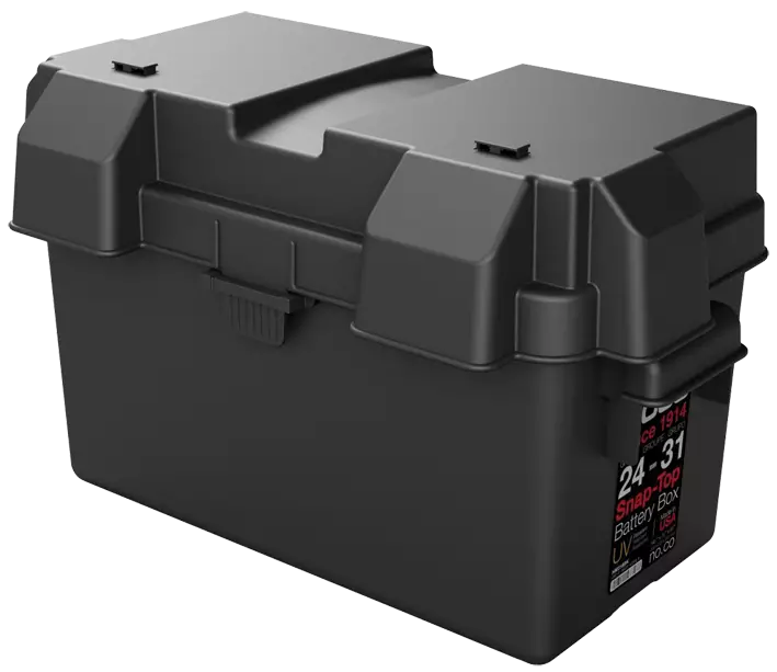 Stor batterilåda NOCO, svart, klicklås i locket - Batteritillbehör - 8020108679 - 1