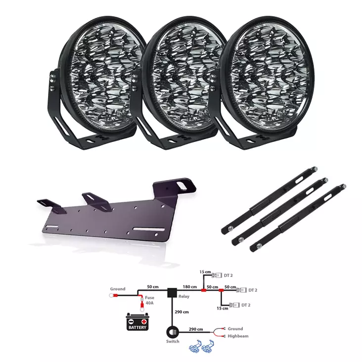 3-Pack W9 Phoenix 9" DARK EDITION extraljuspaket - LED-extraljus - 8020104289 - 11